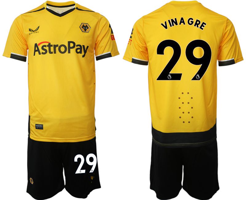 Men 2022-2023 Club Wolverhampton Wanderers home yellow #29 Soccer Jersey